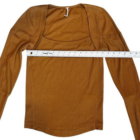 Free People Women’s Sz M Long Sleeve Studded Top A Little Unruly Square Neck - Picture 11 of 13